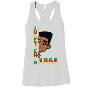 Juneteenth Celebrating 1865 Cool Brown Skin King Boy Women's Racerback Tank