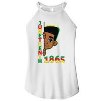 Juneteenth Celebrating 1865 Cool Brown Skin King Boy Women's Perfect Tri Rocker Tank