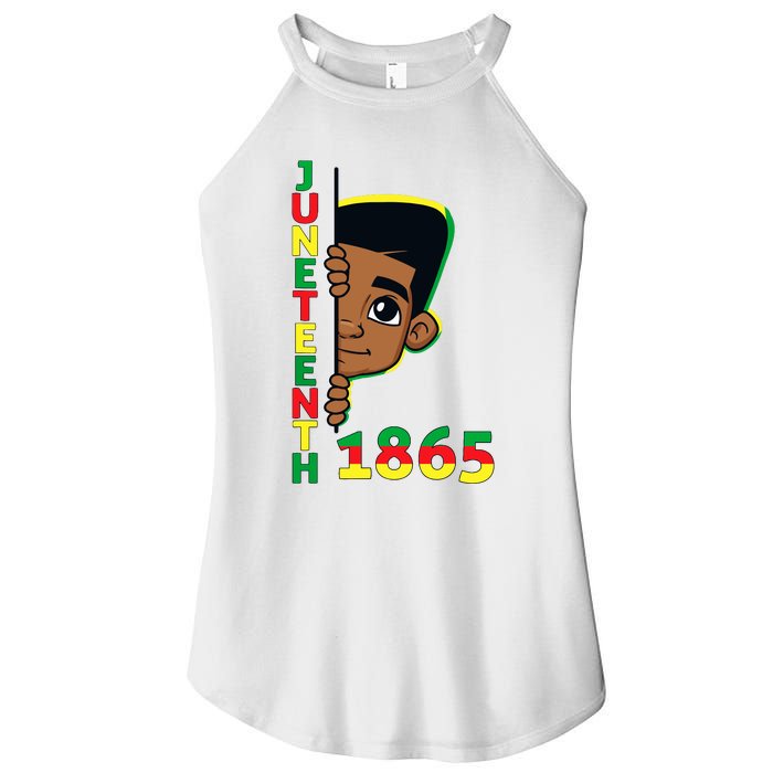 Juneteenth Celebrating 1865 Cool Brown Skin King Boy Women's Perfect Tri Rocker Tank