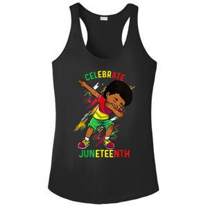 Juneteenth Celebrate 1865 King Dabbing Black African Son Ladies PosiCharge Competitor Racerback Tank