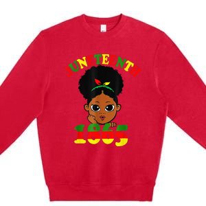 Juneteenth Celebrating 1865 Cute Black Premium Crewneck Sweatshirt