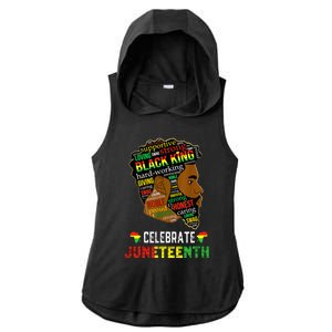 Juneteenth Celebrate 1865 Freedom Black King Fathers Day Ladies PosiCharge Tri-Blend Wicking Draft Hoodie Tank