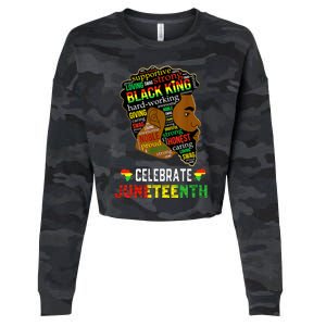 Juneteenth Celebrate 1865 Freedom Black King Fathers Day Cropped Pullover Crew