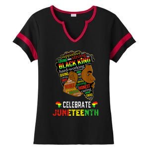 Juneteenth Celebrate 1865 Freedom Black King Fathers Day Ladies Halftime Notch Neck Tee