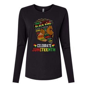 Juneteenth Celebrate 1865 Freedom Black King Fathers Day Womens Cotton Relaxed Long Sleeve T-Shirt