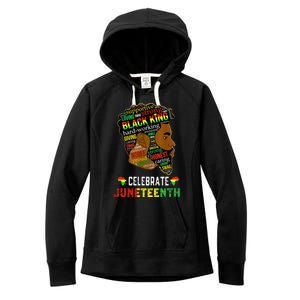 Juneteenth Celebrate 1865 Freedom Black King Fathers Day Women's Fleece Hoodie