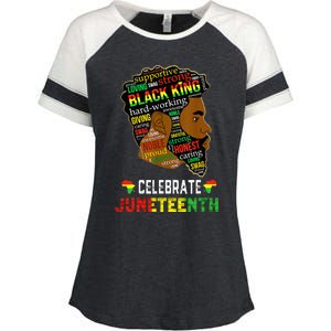 Juneteenth Celebrate 1865 Freedom Black King Fathers Day Enza Ladies Jersey Colorblock Tee