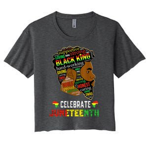 Juneteenth Celebrate 1865 Freedom Black King Fathers Day Women's Crop Top Tee