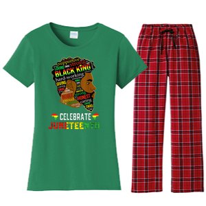 Juneteenth Celebrate 1865 Freedom Black King Fathers Day Women's Flannel Pajama Set