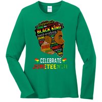 Juneteenth Celebrate 1865 Freedom Black King Fathers Day Ladies Long Sleeve Shirt