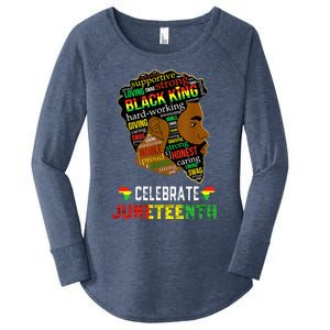 Juneteenth Celebrate 1865 Freedom Black King Fathers Day Women's Perfect Tri Tunic Long Sleeve Shirt