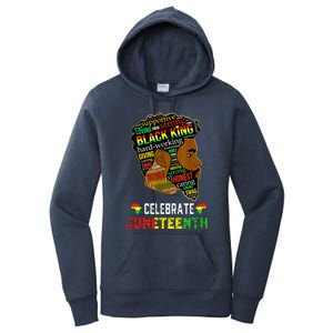 Juneteenth Celebrate 1865 Freedom Black King Fathers Day Women's Pullover Hoodie