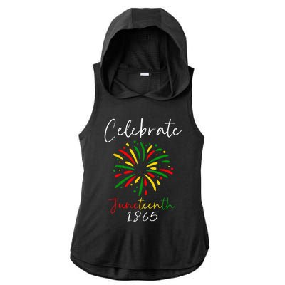 Juneteenth Celebrate 1865 Black History African American Ladies PosiCharge Tri-Blend Wicking Draft Hoodie Tank