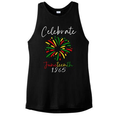 Juneteenth Celebrate 1865 Black History African American Ladies PosiCharge Tri-Blend Wicking Tank