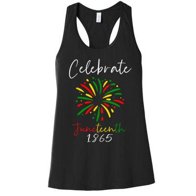 Juneteenth Celebrate 1865 Black History African American Women's Racerback Tank