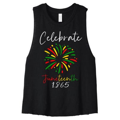 Juneteenth Celebrate 1865 Black History African American Women's Racerback Cropped Tank