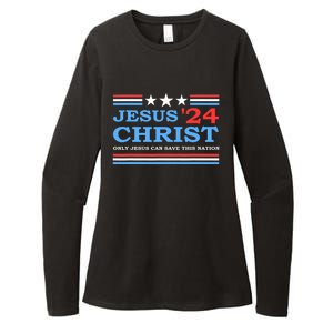 Jesus Christ 2024 President Usa Election Political Parody Womens CVC Long Sleeve Shirt