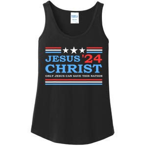 Jesus Christ 2024 President Usa Election Political Parody Ladies Essential Tank