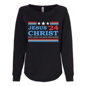 Jesus Christ 2024 President Usa Election Political Parody Womens California Wash Sweatshirt