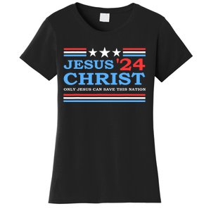 Jesus Christ 2024 President Usa Election Political Parody Women's T-Shirt