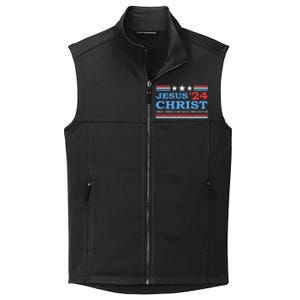 Jesus Christ 2024 President Usa Election Political Parody Collective Smooth Fleece Vest