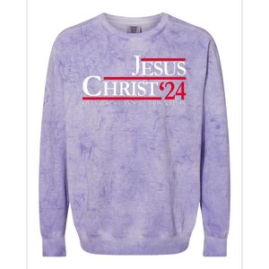 Jesus Christ 2024 Only Jesus Can Save This Nation Colorblast Crewneck Sweatshirt