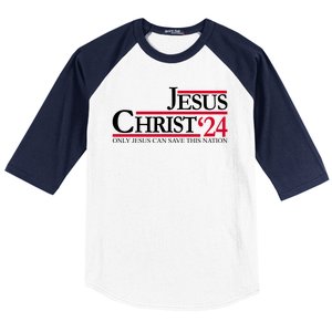 Jesus Christ 2024 Only Jesus Can Save This Nation Baseball Sleeve Shirt