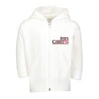 Jesus Christ 2024 Only Jesus Can Save This Nation Toddler Zip Fleece Hoodie