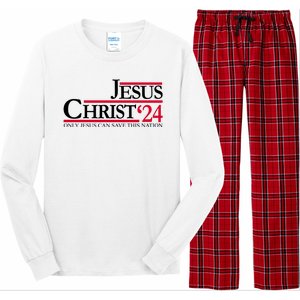 Jesus Christ 2024 Only Jesus Can Save This Nation Long Sleeve Pajama Set