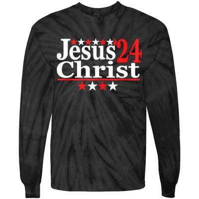 Jesus Christ 2024 Political Election Tie-Dye Long Sleeve Shirt
