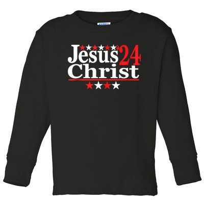 Jesus Christ 2024 Political Election Toddler Long Sleeve Shirt