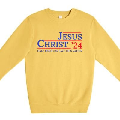 Jesus Christ 24 Only Jesus Can Save This Nation Premium Crewneck Sweatshirt