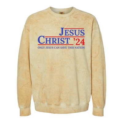 Jesus Christ 24 Only Jesus Can Save This Nation Colorblast Crewneck Sweatshirt