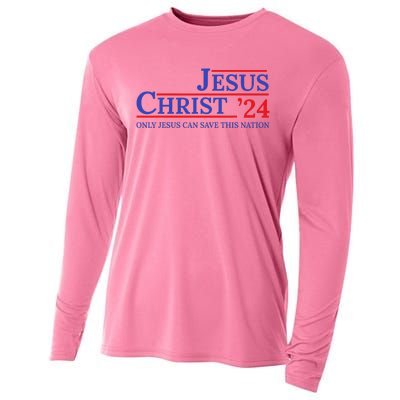 Jesus Christ 24 Only Jesus Can Save This Nation Cooling Performance Long Sleeve Crew