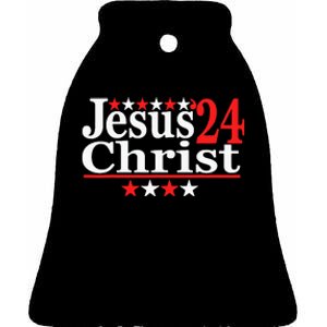 Jesus Christ 2024 Political Election Parody Ceramic Bell Ornament