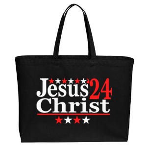 Jesus Christ 2024 Political Election Parody Cotton Canvas Jumbo Tote