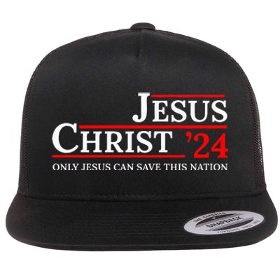 Jesus Christ 24 Only Jesus Can Save This Nation Flat Bill Trucker Hat