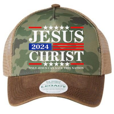 Jesus Christ 2024 Only Jesus Can Save This Nation Premium Legacy Tie Dye Trucker Hat