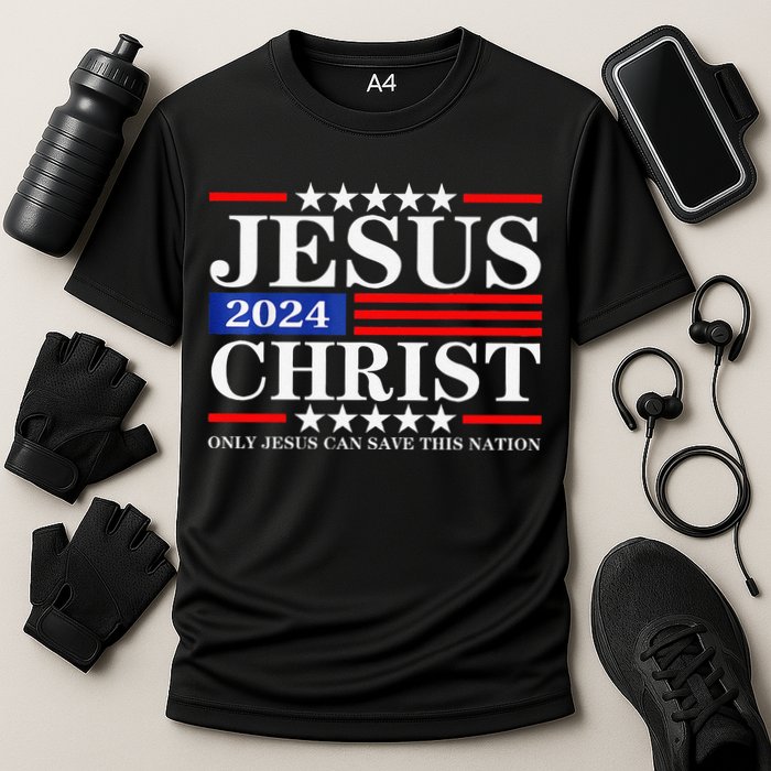 Jesus Christ 2024 Only Jesus Can Save This Nation Premium Cooling Performance Crew T-Shirt