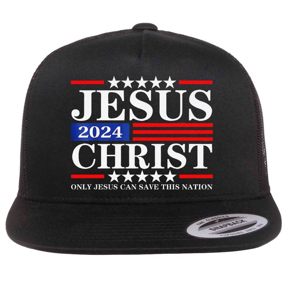 Jesus Christ 2024 Only Jesus Can Save This Nation Premium Flat Bill Trucker Hat
