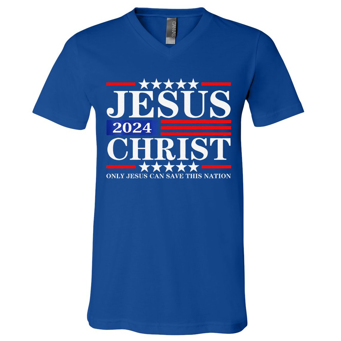 Jesus Christ 2024 Only Jesus Can Save This Nation Premium V-Neck T-Shirt