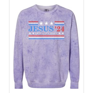 Jesus Christ 2024 President Usa Election Political Parody Colorblast Crewneck Sweatshirt