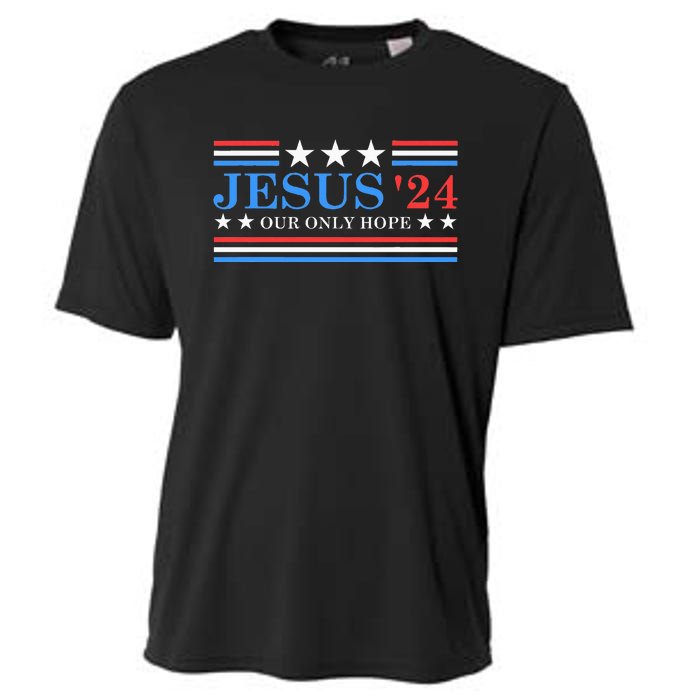 Jesus Christ 2024 President Usa Election Political Parody Cooling Performance Crew T-Shirt