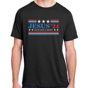 Jesus Christ 2024 President Usa Election Political Parody Adult ChromaSoft Performance T-Shirt