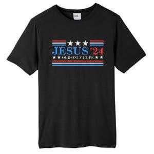 Jesus Christ 2024 President Usa Election Political Parody Tall Fusion ChromaSoft Performance T-Shirt