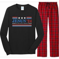 Jesus Christ 2024 President Usa Election Political Parody Long Sleeve Pajama Set