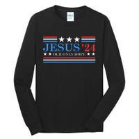 Jesus Christ 2024 President Usa Election Political Parody Tall Long Sleeve T-Shirt