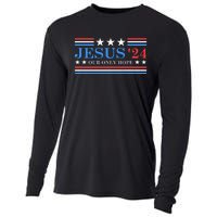 Jesus Christ 2024 President Usa Election Political Parody Cooling Performance Long Sleeve Crew