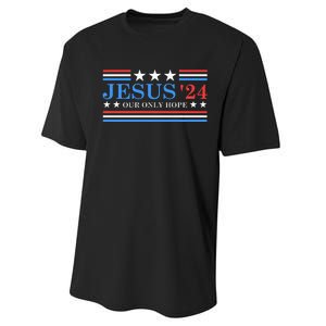 Jesus Christ 2024 President Usa Election Political Parody Performance Sprint T-Shirt