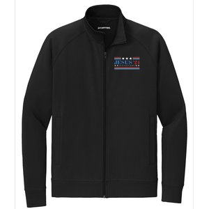 Jesus Christ 2024 President Usa Election Political Parody Stretch Full-Zip Cadet Jacket